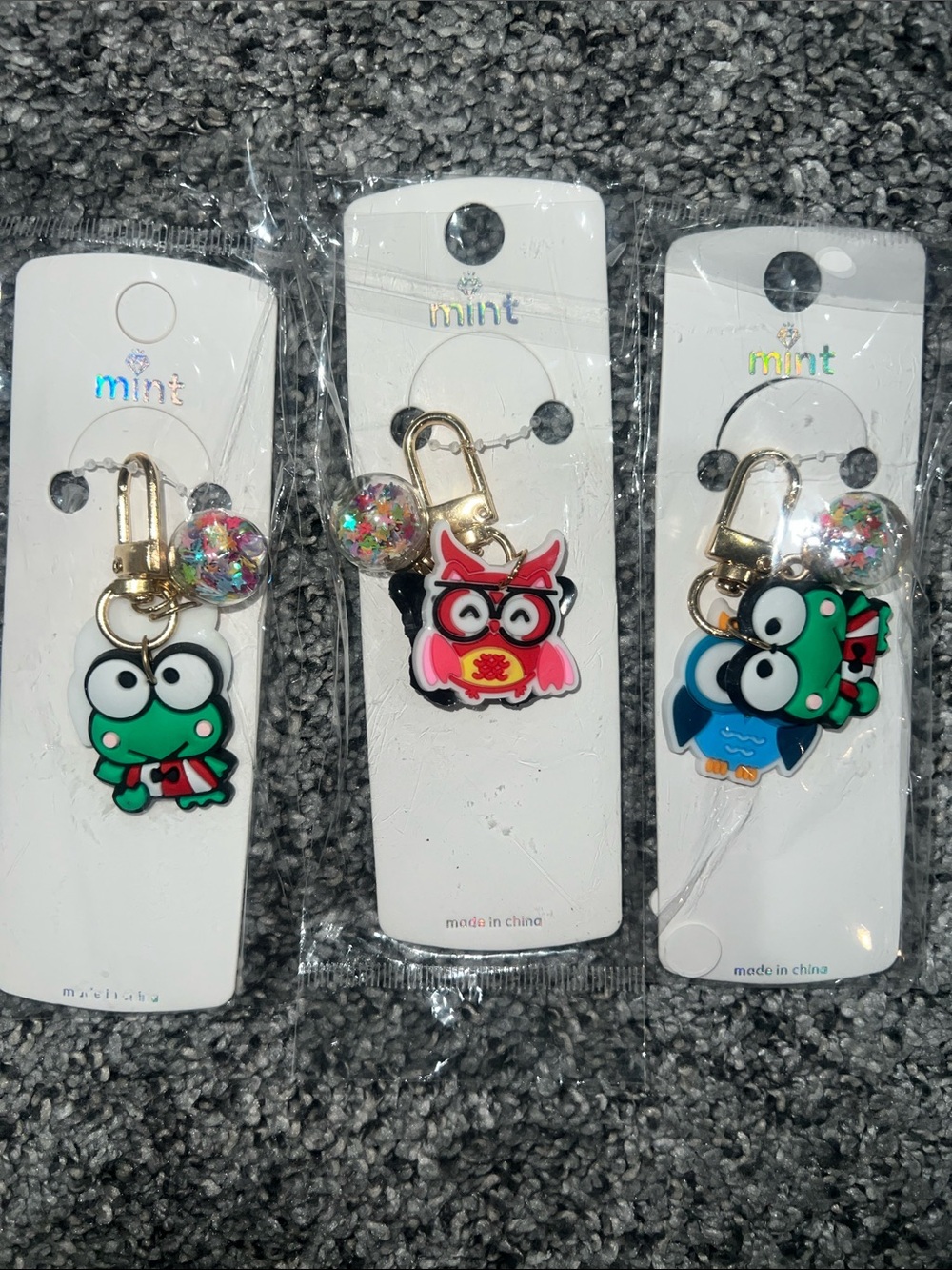 Mint Kids Cartoon Keychain/bag charms Set of 3